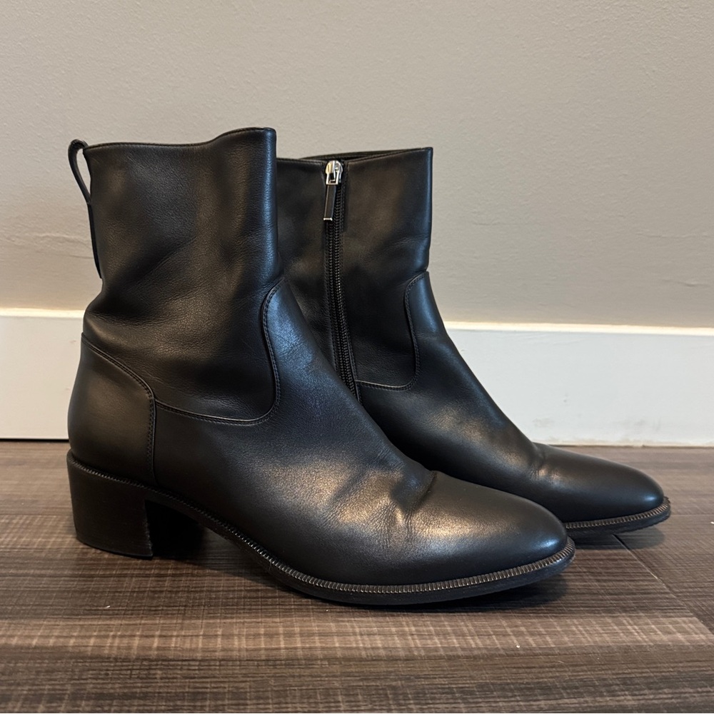 Christian Dior block heel zip boot